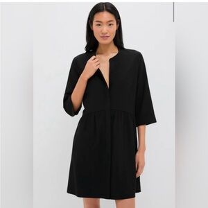 Tuckernuck Black Stretch Crepe Royal Shirt Dress S